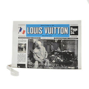 Louis Vuitton spaper Clutch Bag multicolor Leather